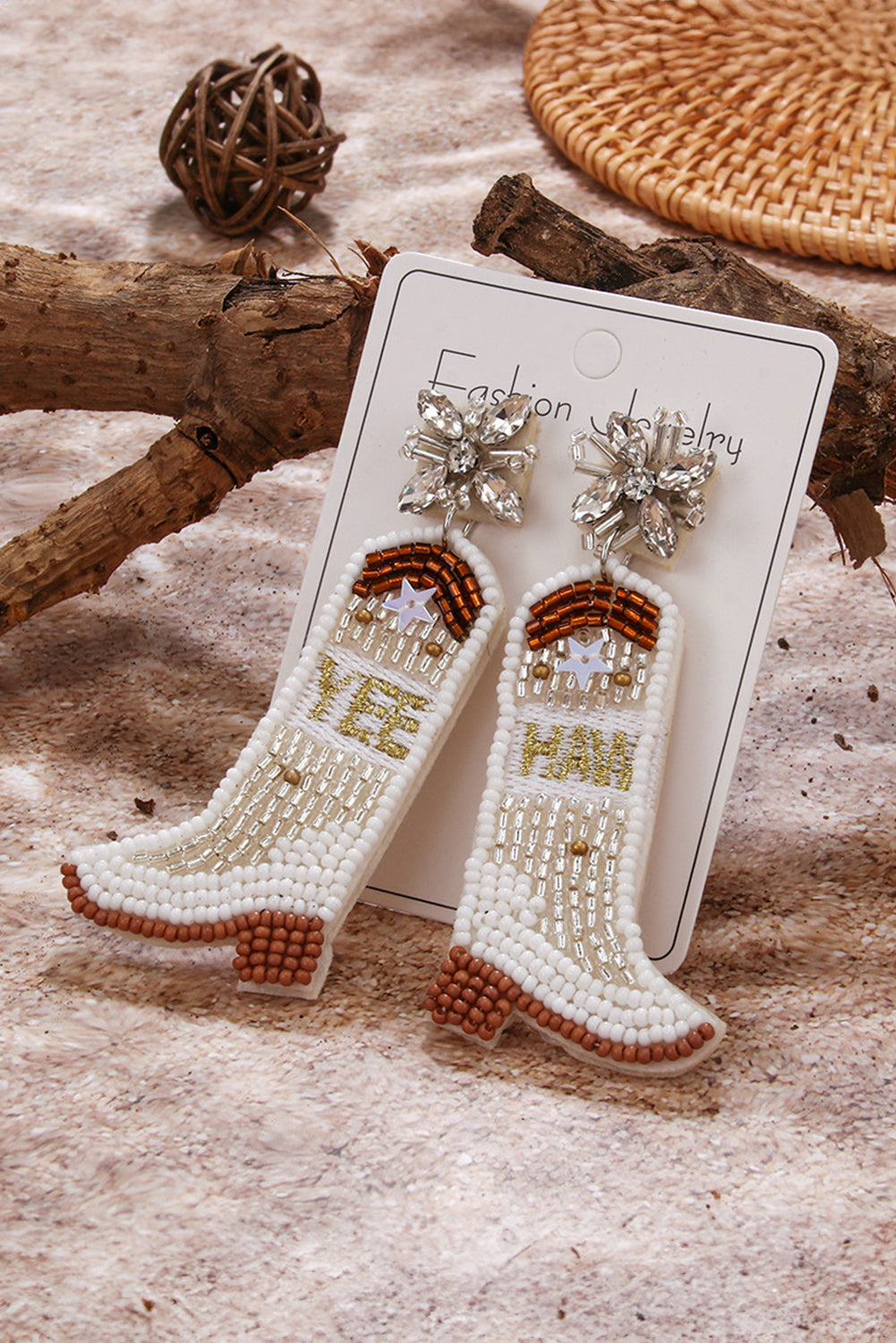 Cowboy Boots Bead Dangle Earrings-4