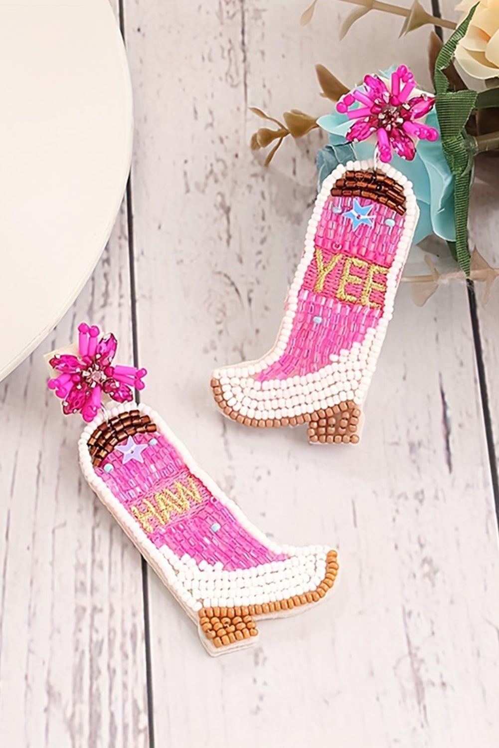 Cowboy Boots Bead Dangle Earrings-2