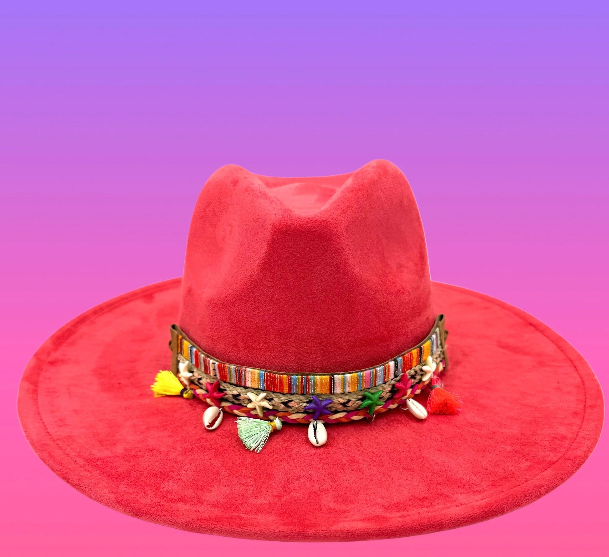 Red Shores Suede Fedora Hat-0