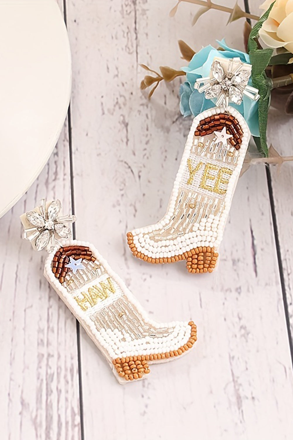 Cowboy Boots Bead Dangle Earrings-3