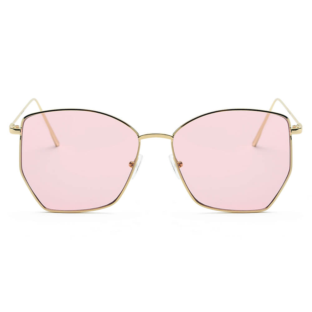 Cardiff - Women Oversize Geometric Metal Fashion Sunglasses-3